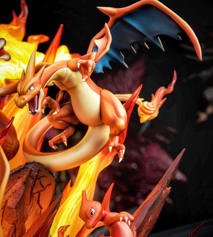 Emo Studio Charizard Evolution Chain Pokemon Resin Statue
